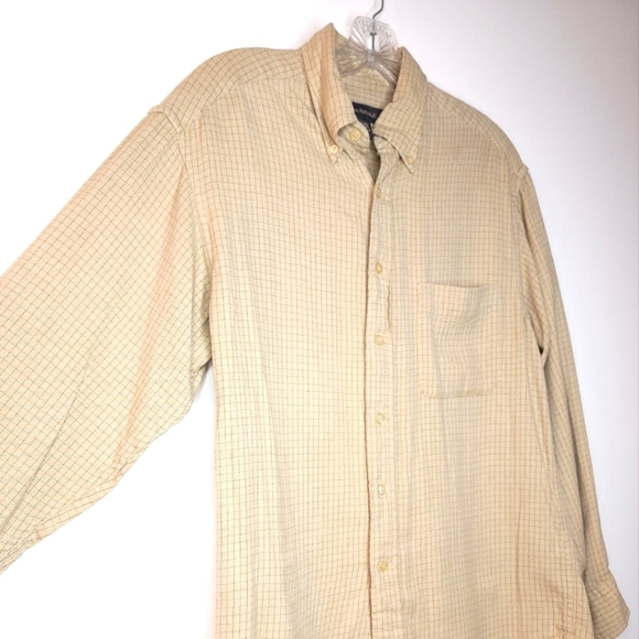 Men's Casual Button-Down Shirts - Beige and Brown - Picture 13 of 16